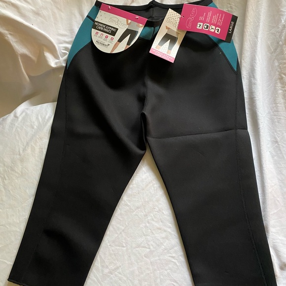Microban Black and Green neoprene slimming capris - Picture 1 of 5